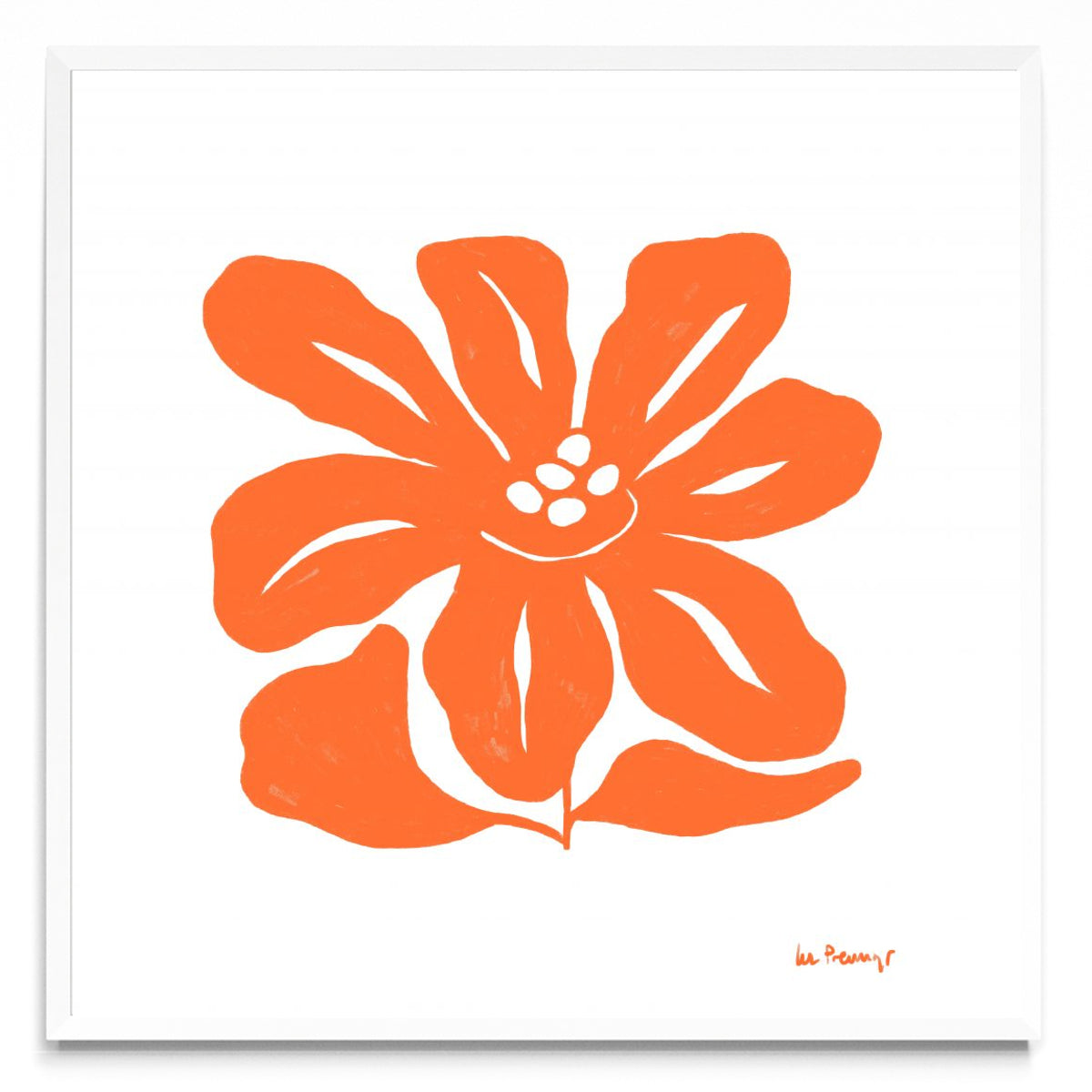 Flor naranja 9 - Cuadrado BL