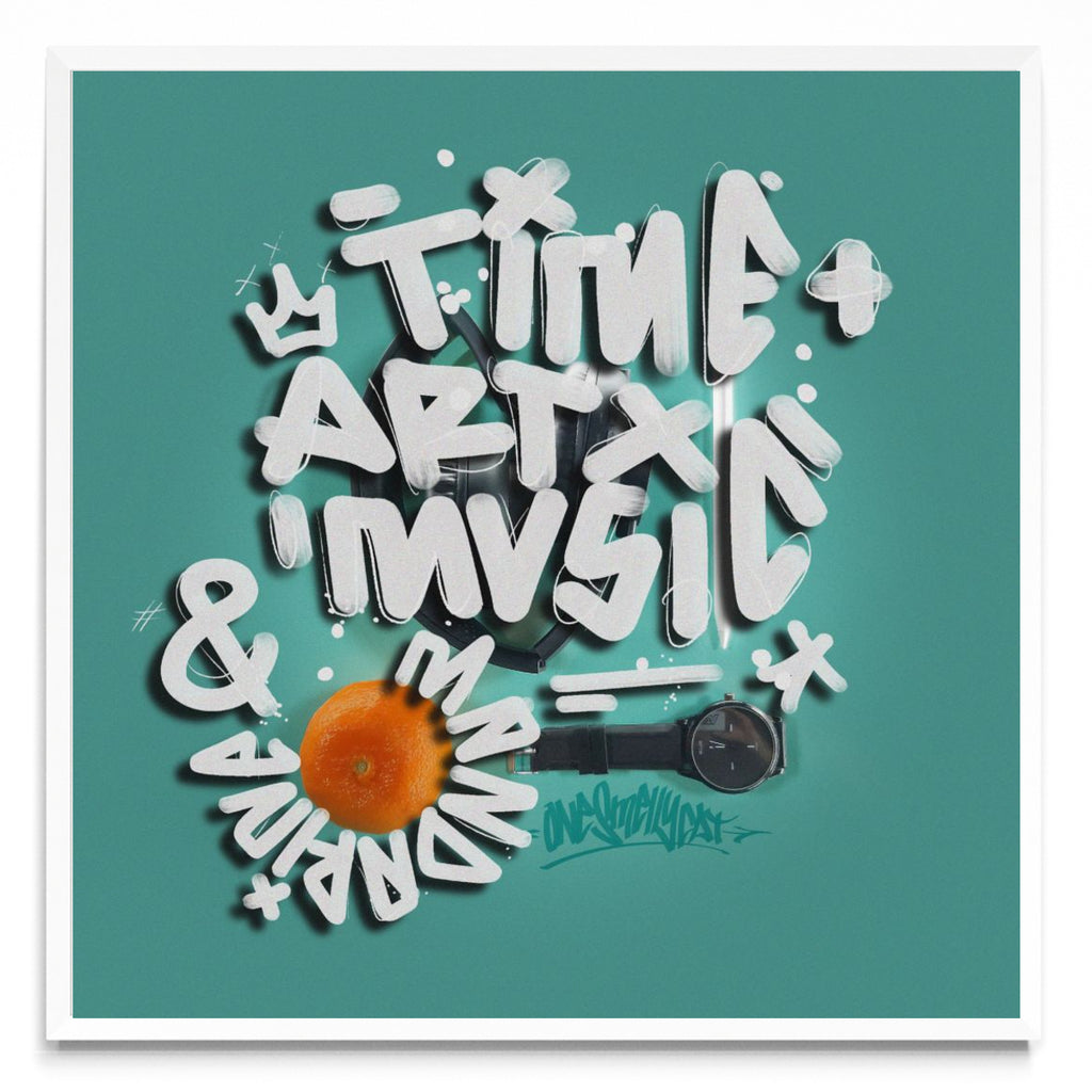Time Art Music Mandarina - Cuadrado BL