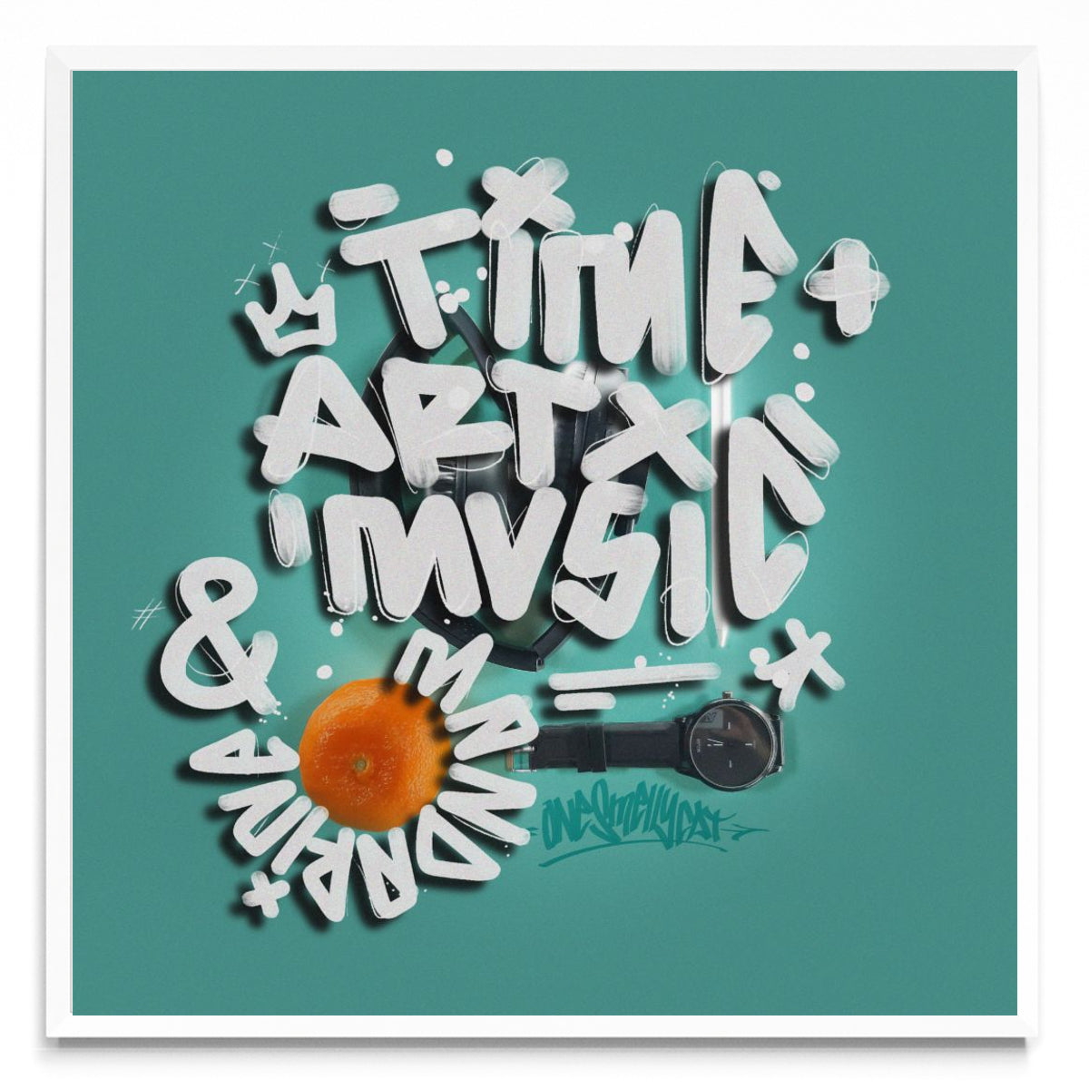 Time Art Music Mandarina - Cuadrado BL