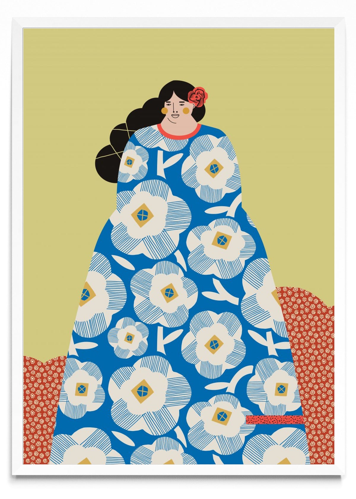 Mujer con vestido Azul - Retrato BL