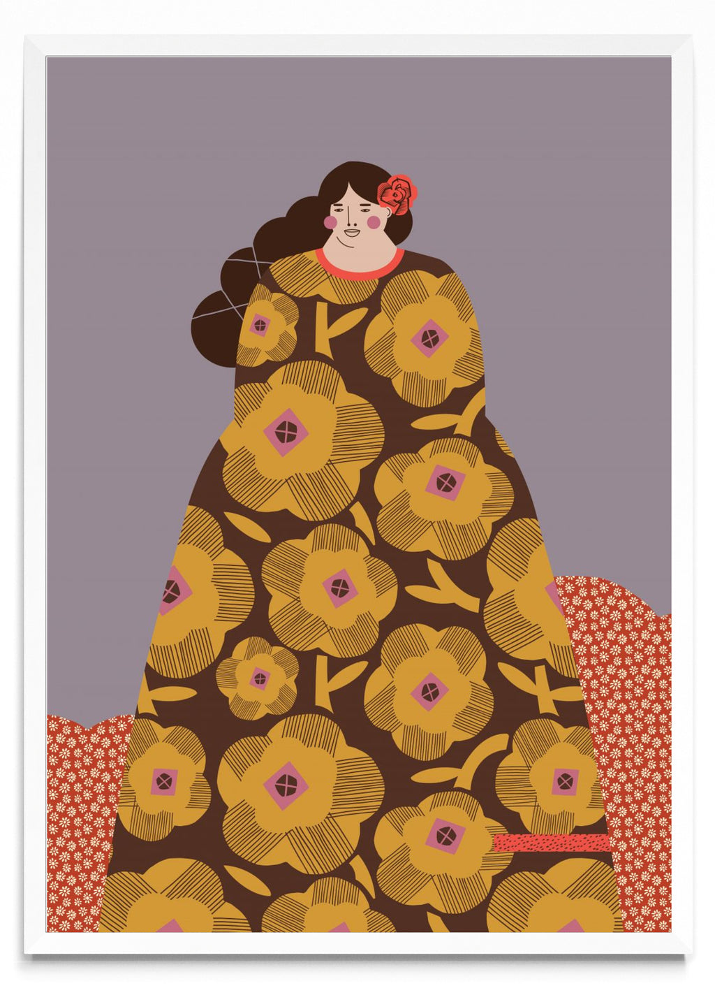 Mujer con vestido marrón - Retrato BL