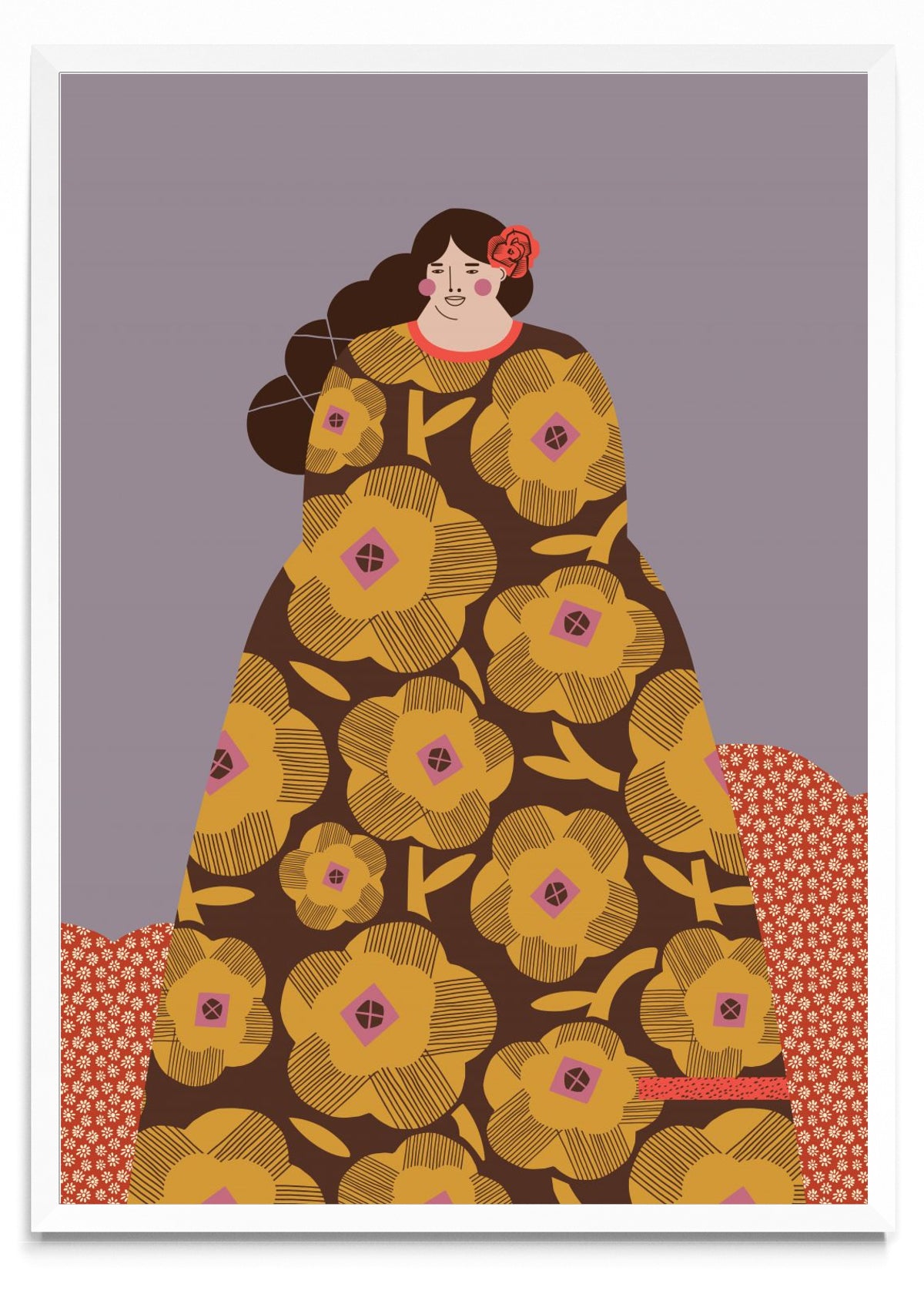 Mujer con vestido marrón - Retrato BL