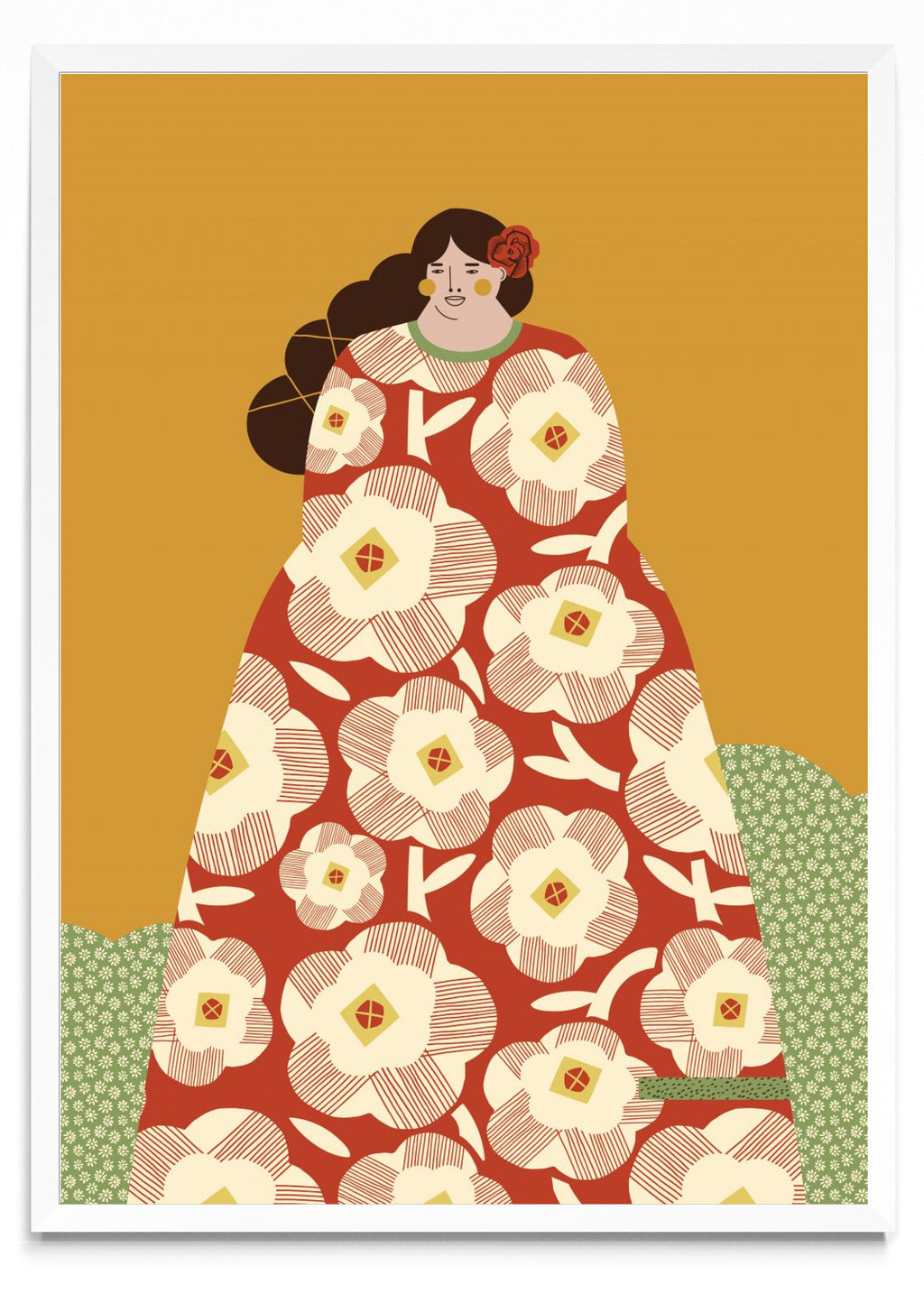 Mujer con vestido rojo - Retrato BL
