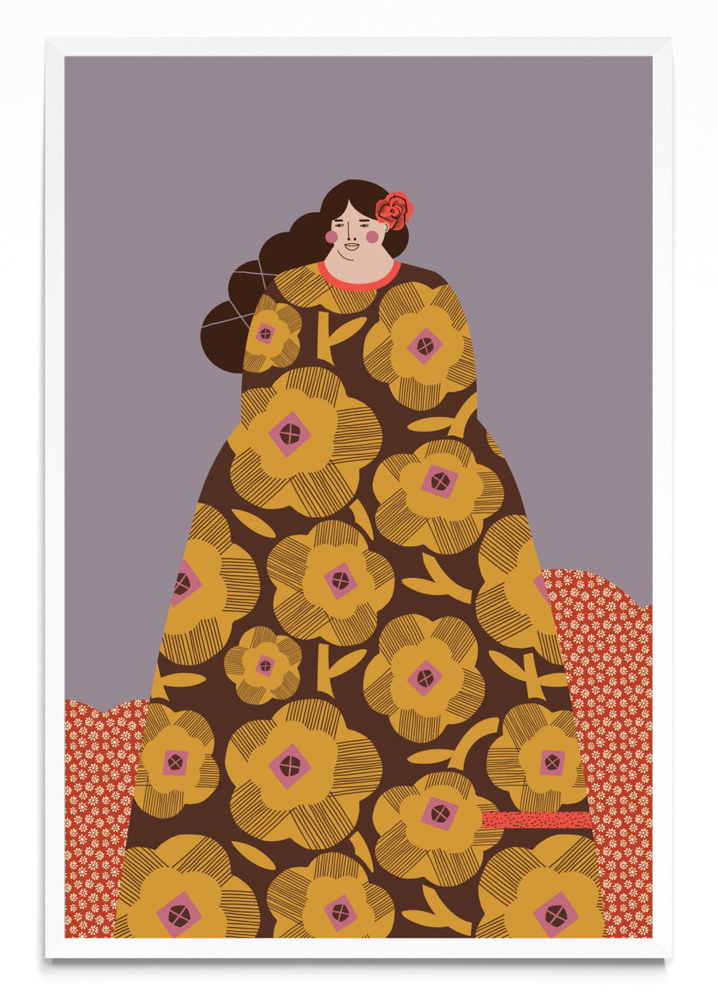Mujer con vestido marrón - FotoV BL