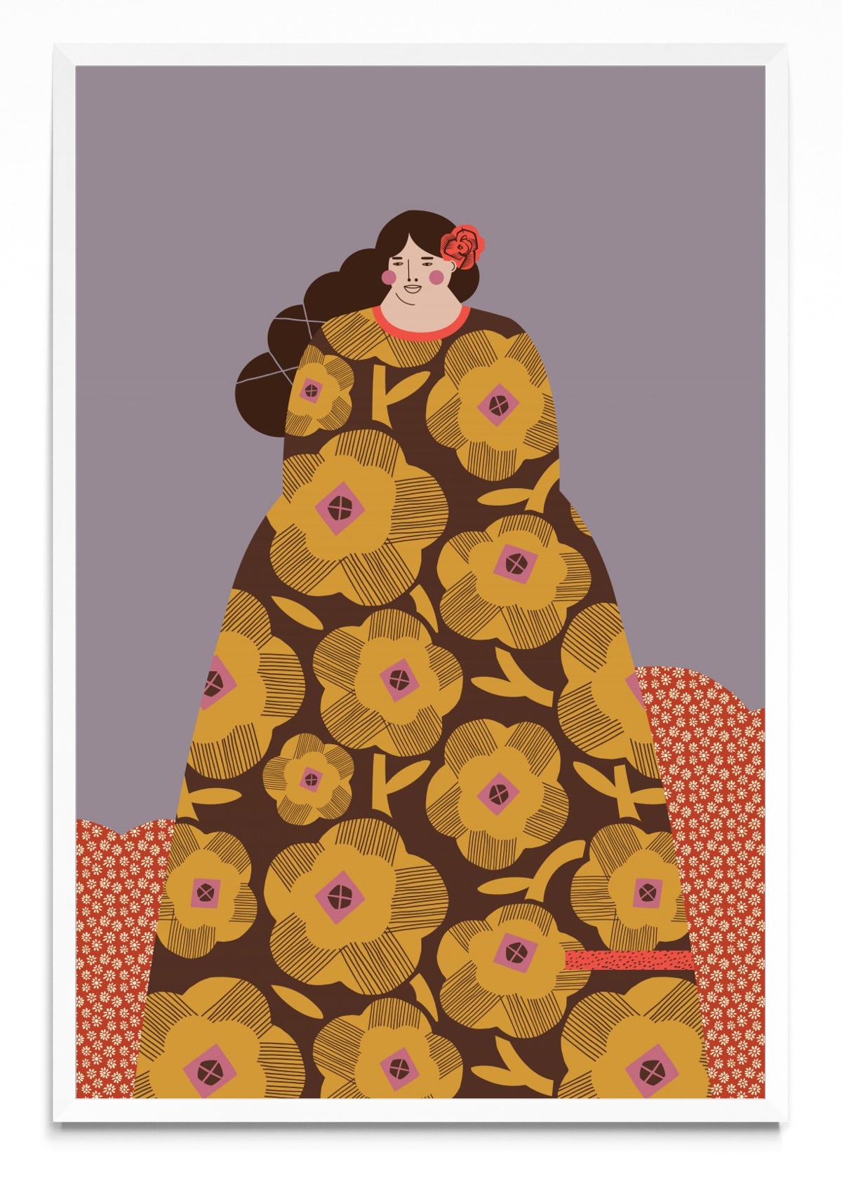 Mujer con vestido marrón - FotoV BL