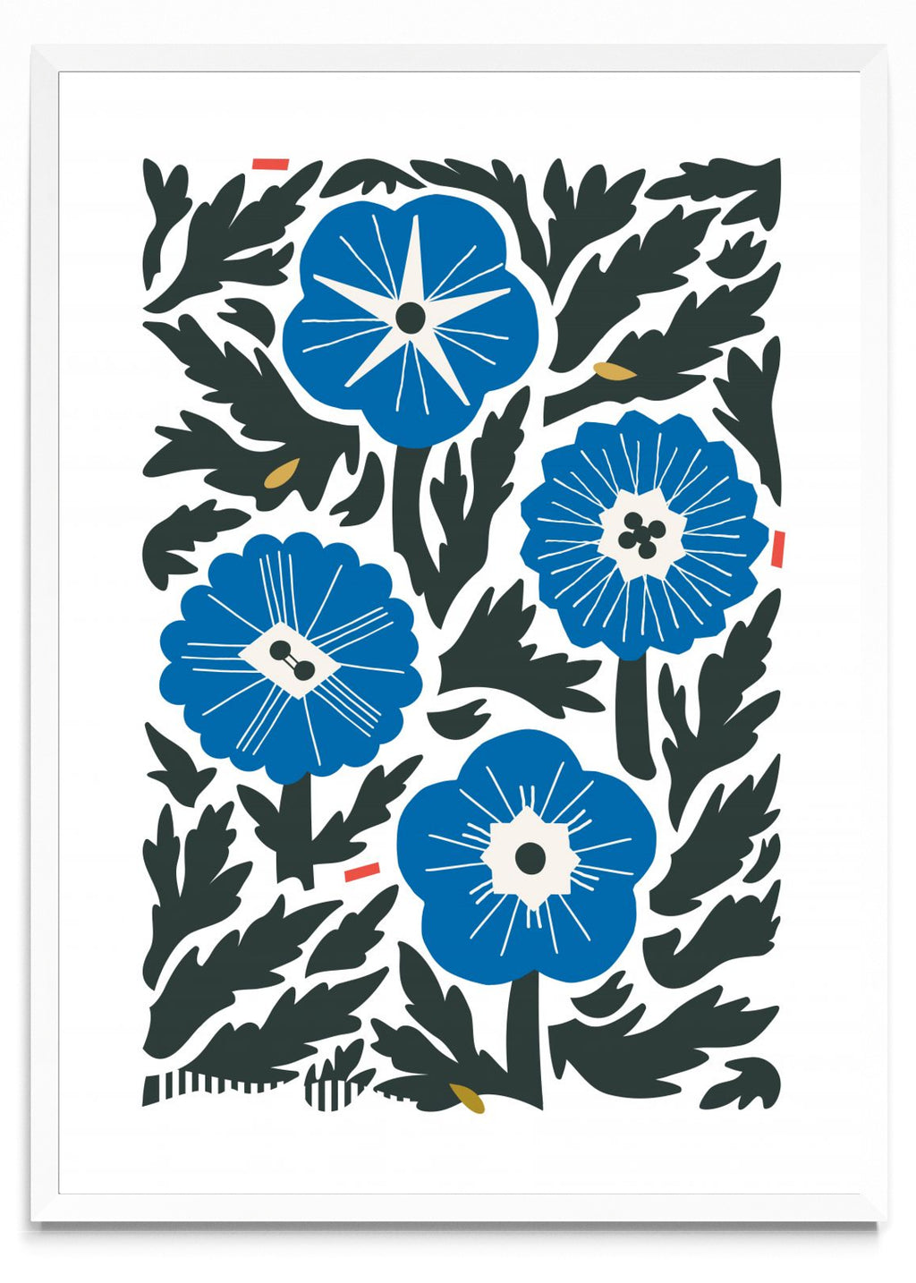 Cuatro Flores - Azul - Retrato BL