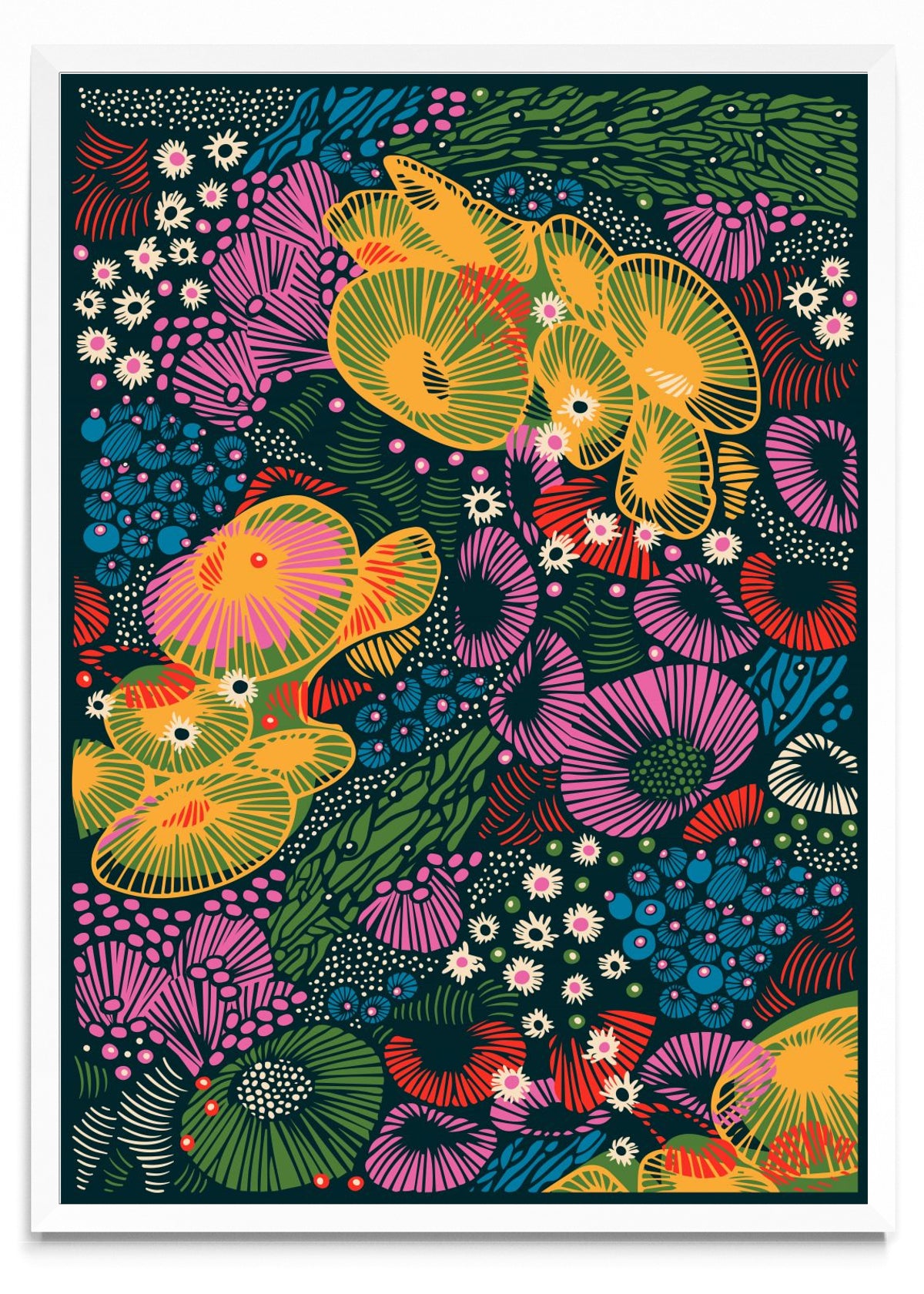 Bajo del mar - Naranja y Rosa - Retrato BL