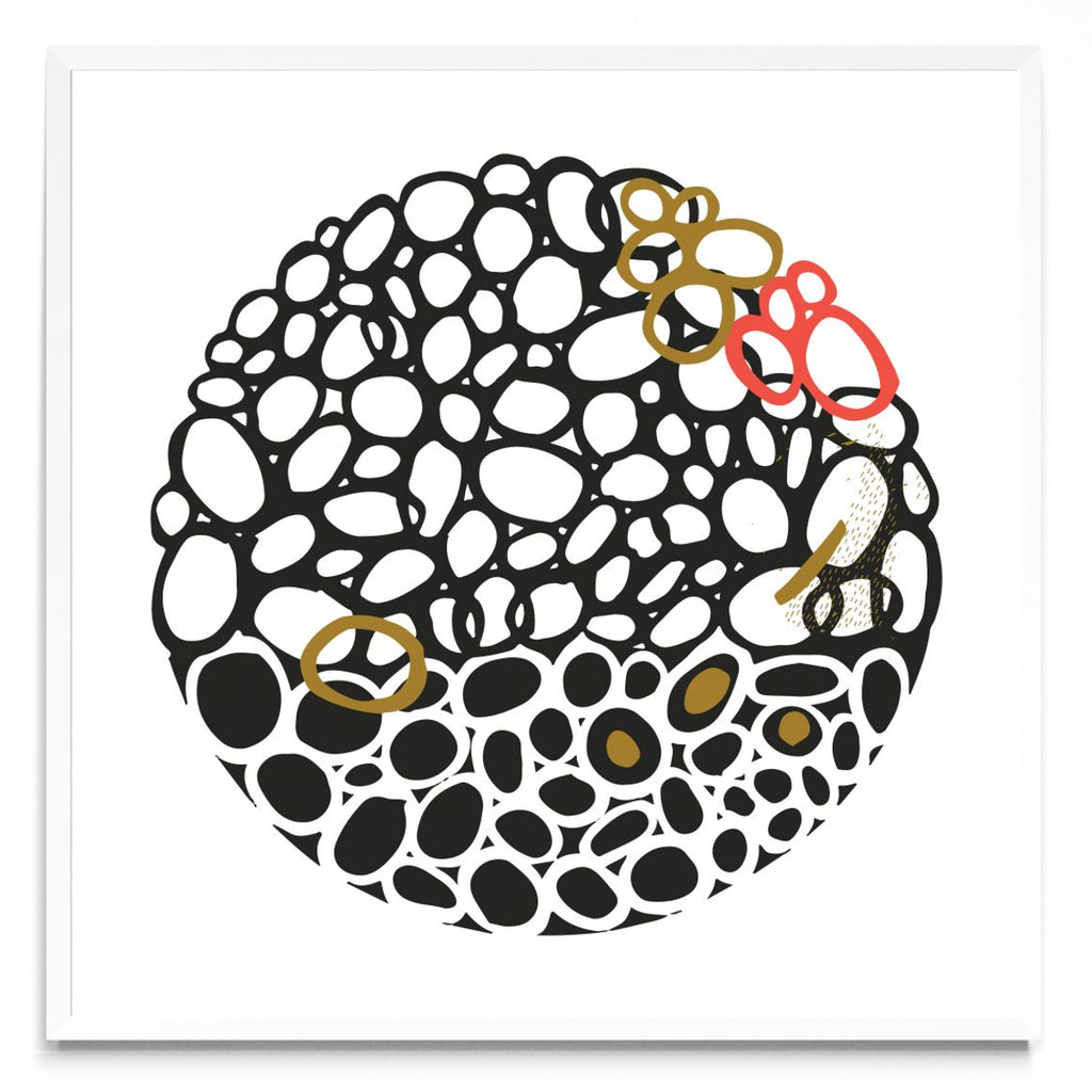 STONE CIRCLE - NEGRO Y ORO - Cuadrado BL