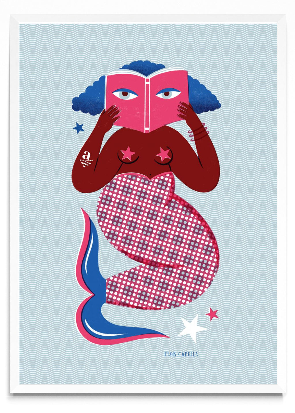 Sirena Lectora (color 3) - Retrato BL