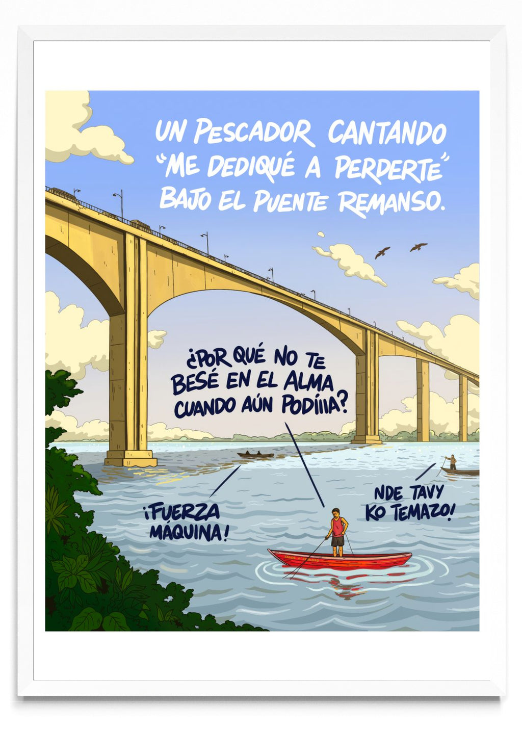 Pescador romántico de Puente Remanso - Retrato BL