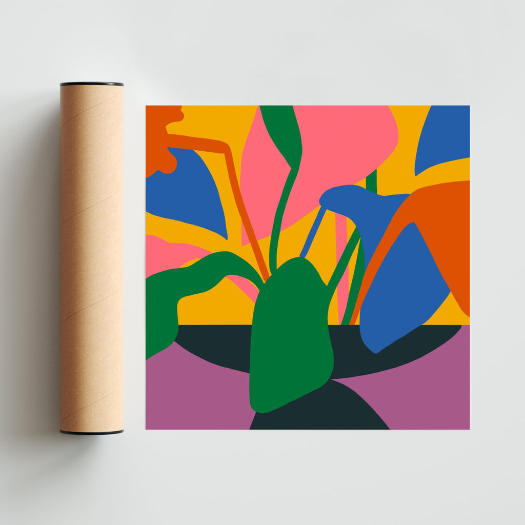 Plantas en verano - Cuadrado solo print