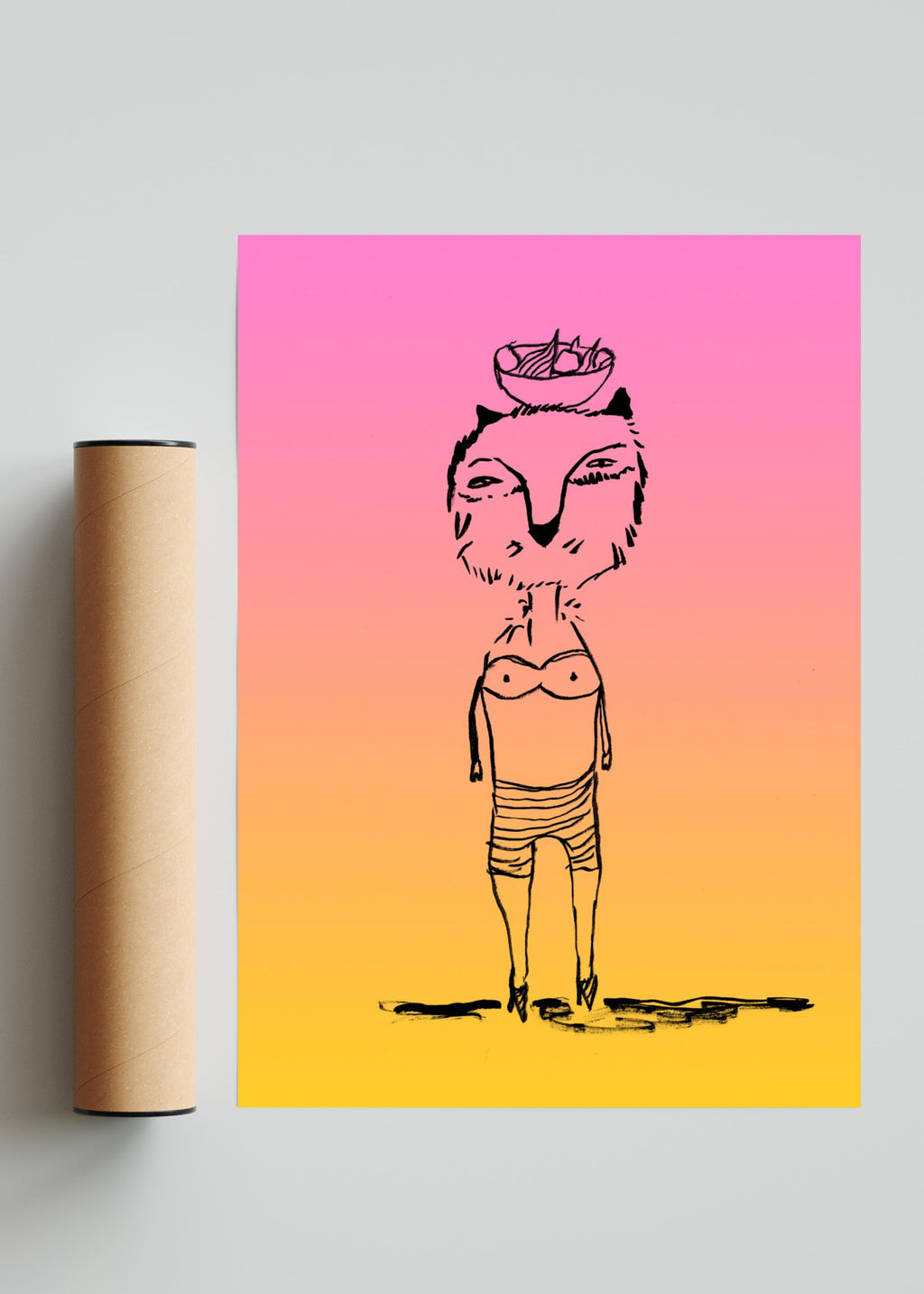 Gatx con frutera - Retrato solo print