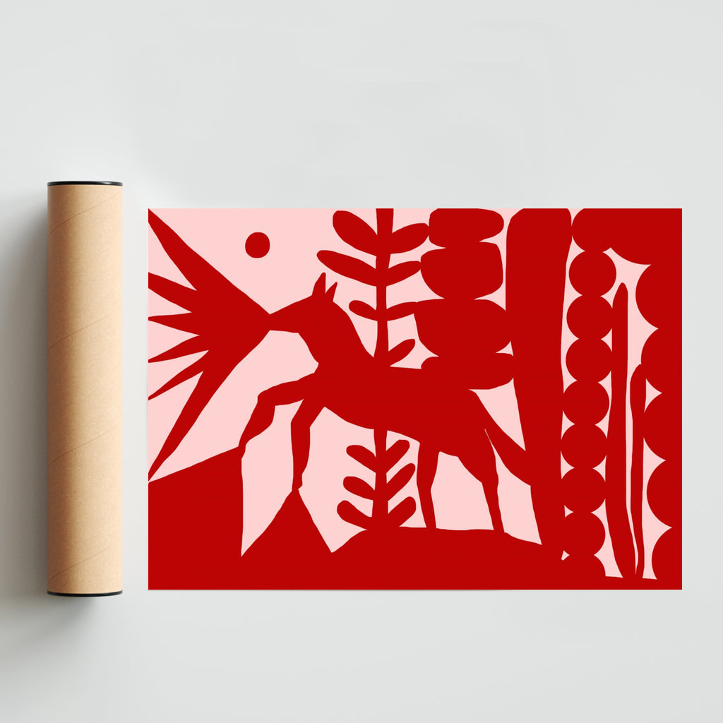 Historia de la tierra, el agua y los animales - Paisaje Solo print