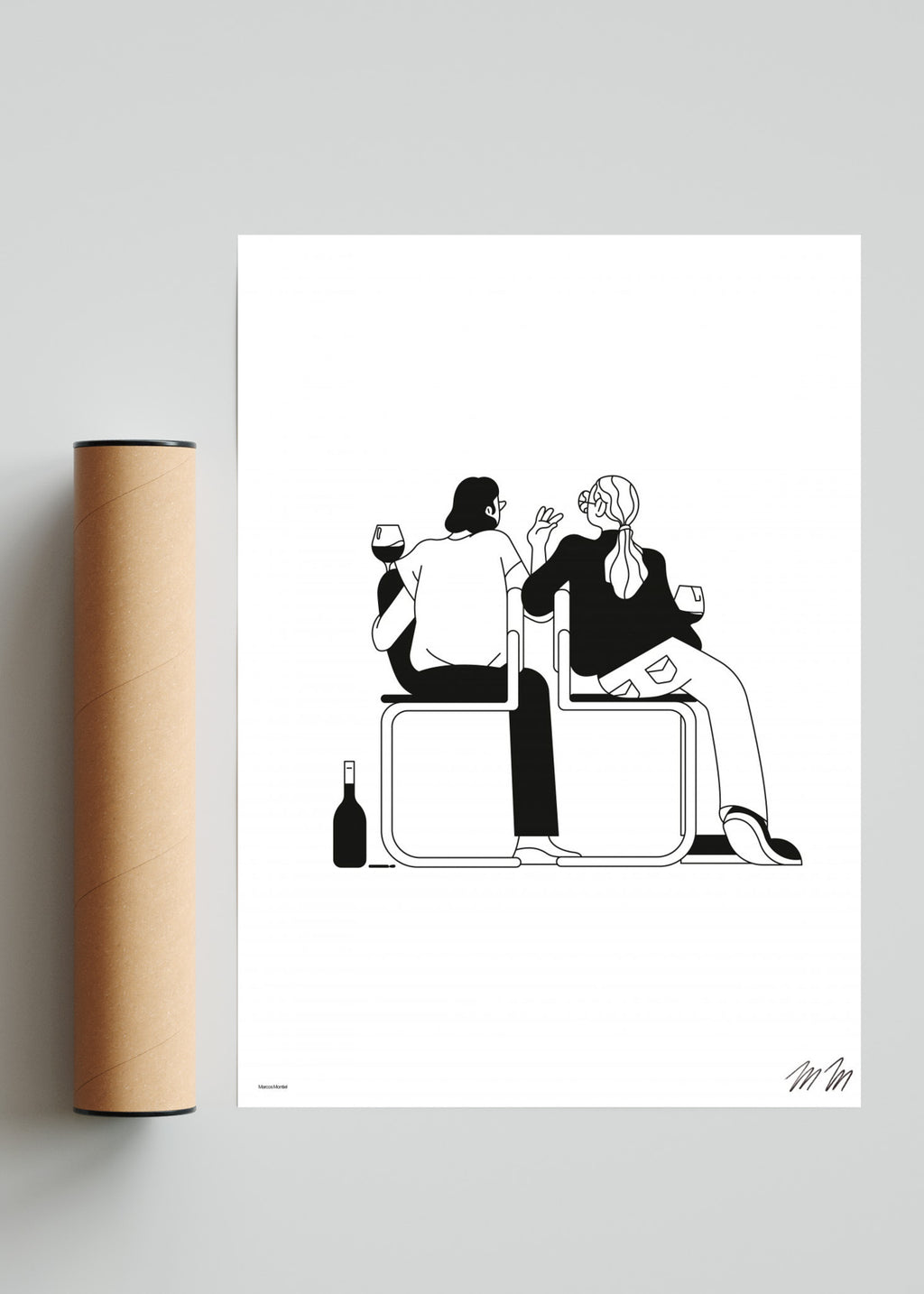 La charla - Retrato solo print