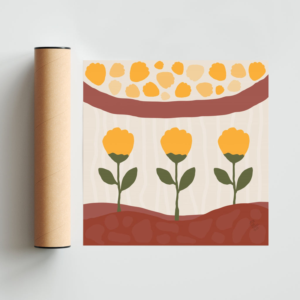 Tres Flores - Cuadrado solo print
