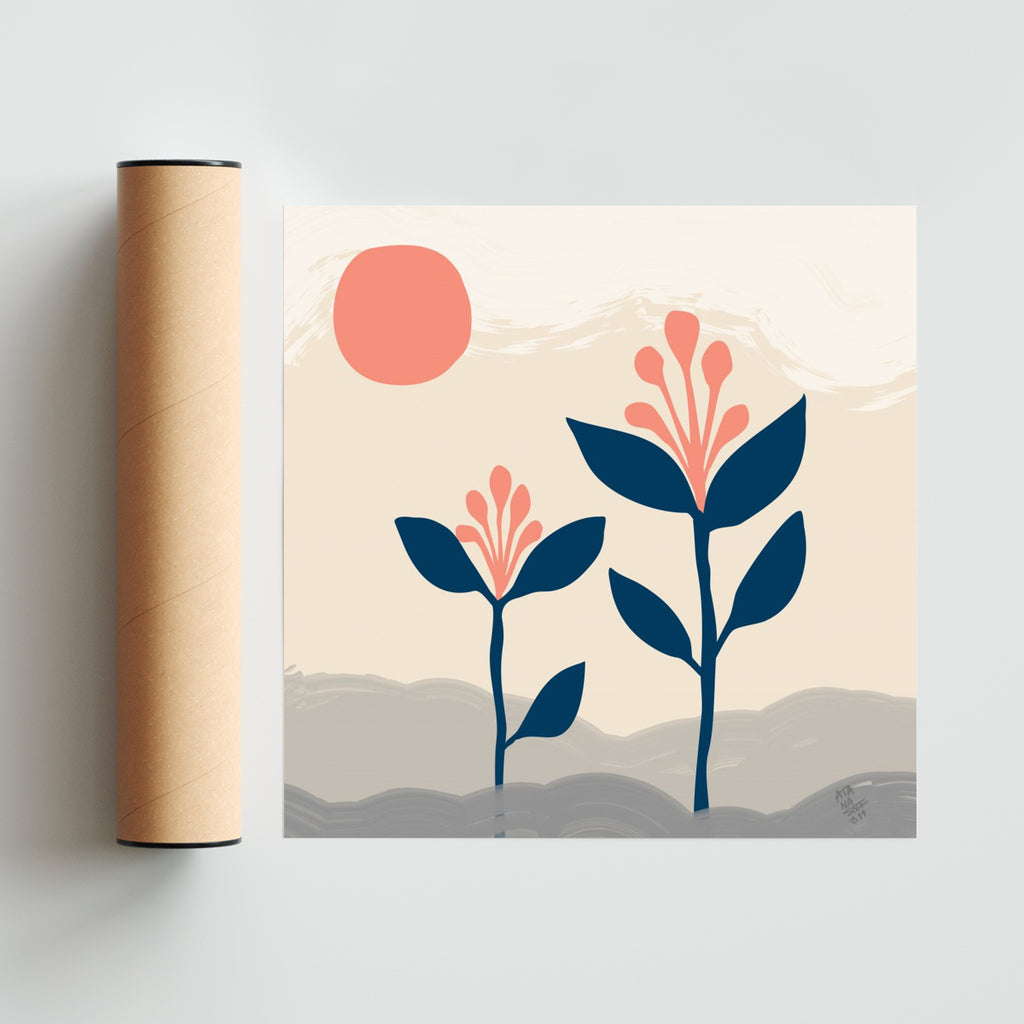Flores en el desierto - Cuadrado solo print