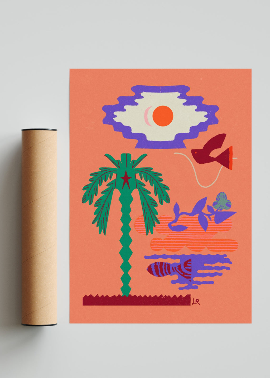 Palmera verano - Retrato solo print