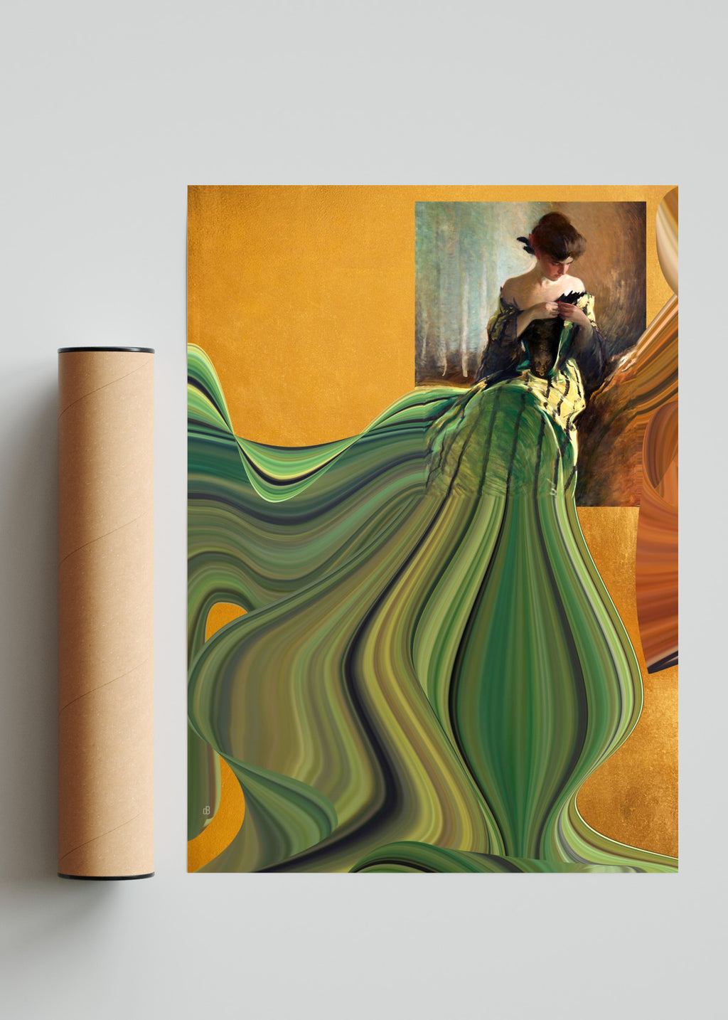 Appropriation – Green Dress - Retrato solo print