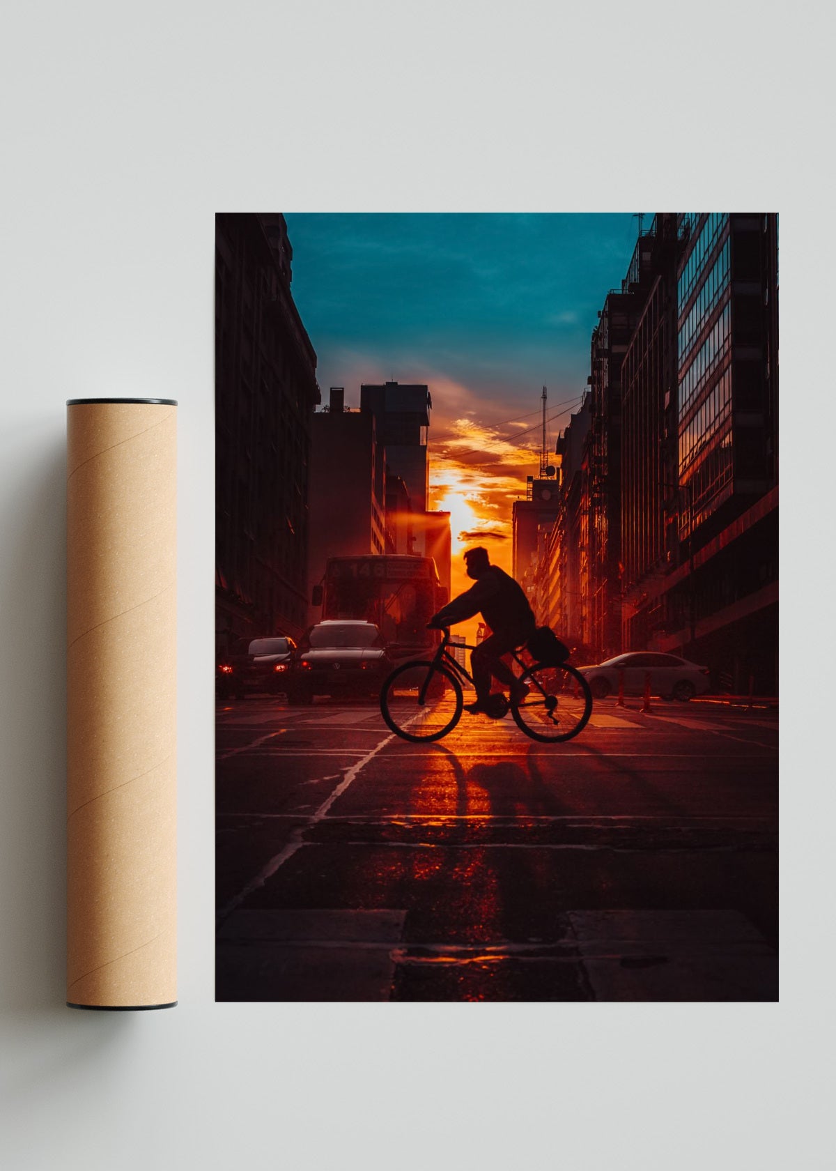 La bici y la tarde. - Retrato solo print
