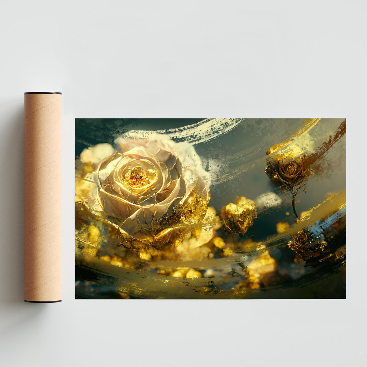 Virtual Garden - Gold Roses - FotoH solo print