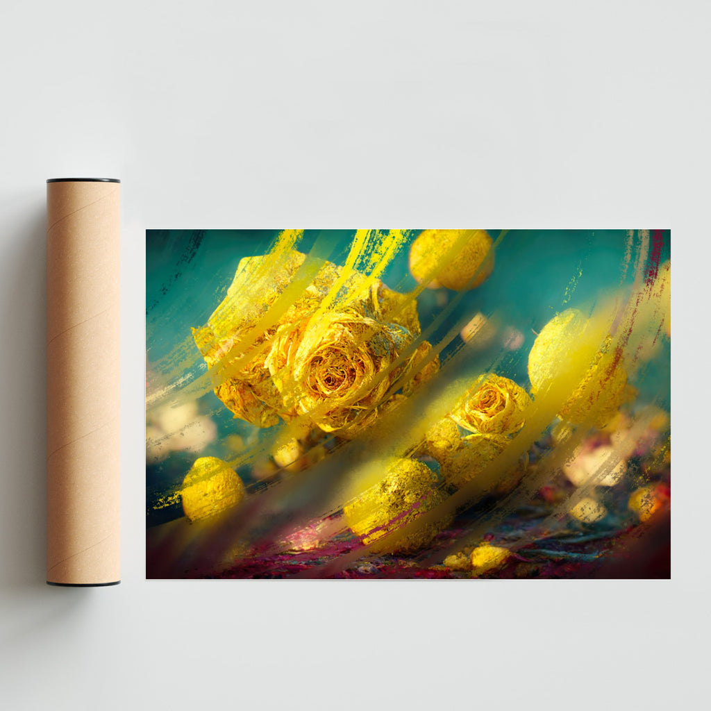Virtual Garden - Yellow Roses - FotoH solo print