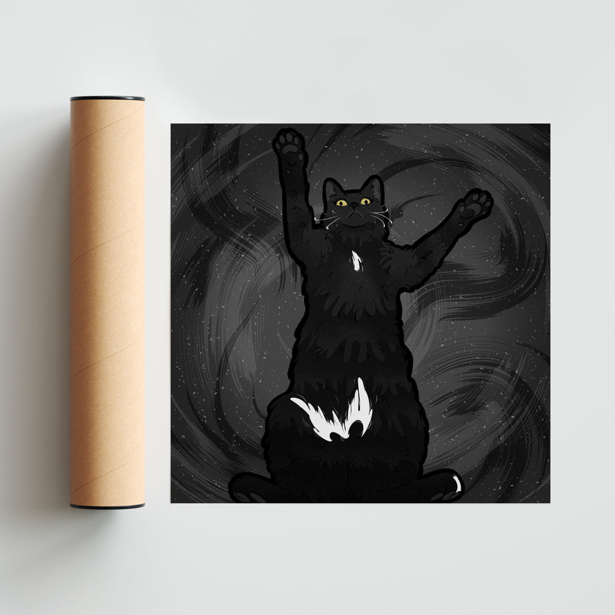 Gato negro - Cuadrado solo print