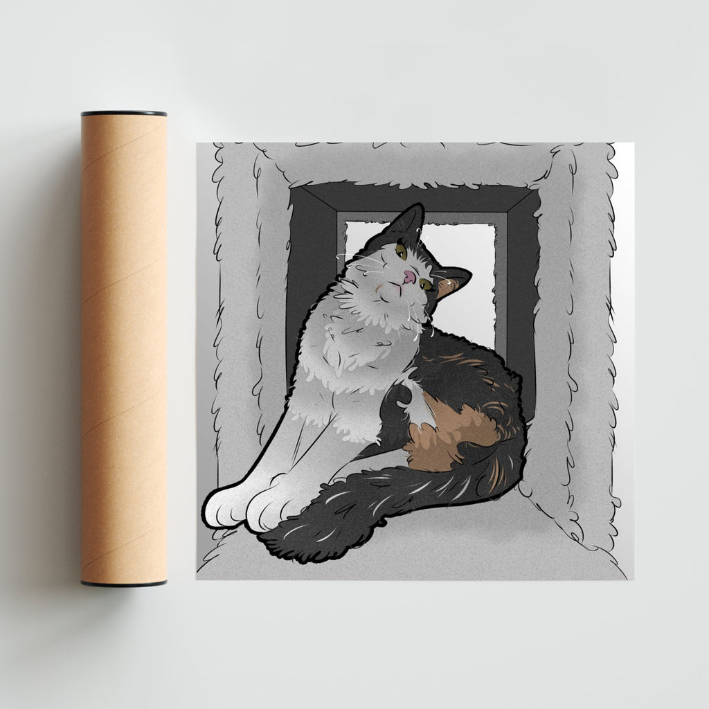 Gato blanco - Cuadrado solo print