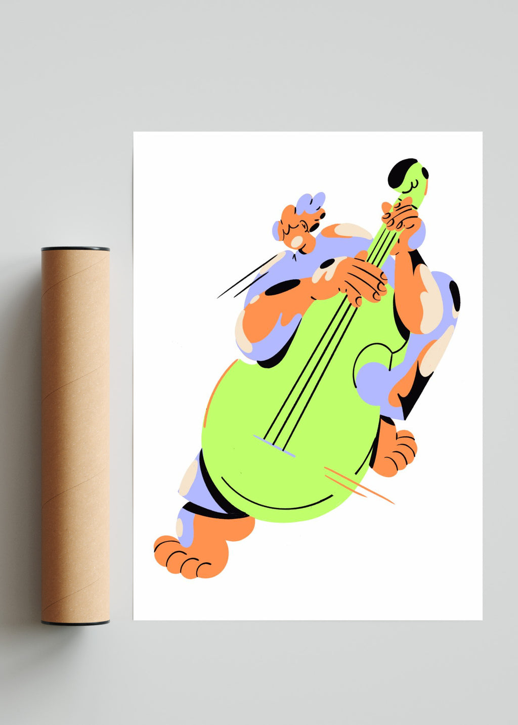 Música y Violoncello - Retrato solo print