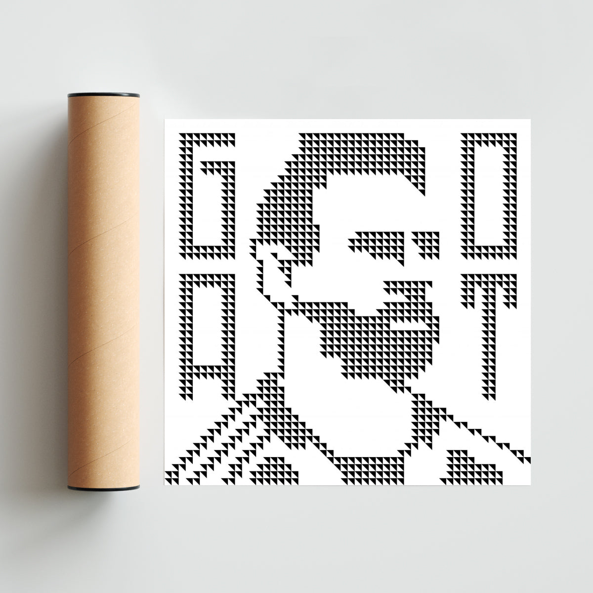Messi — GOAT Black & White - Cuadrado solo print