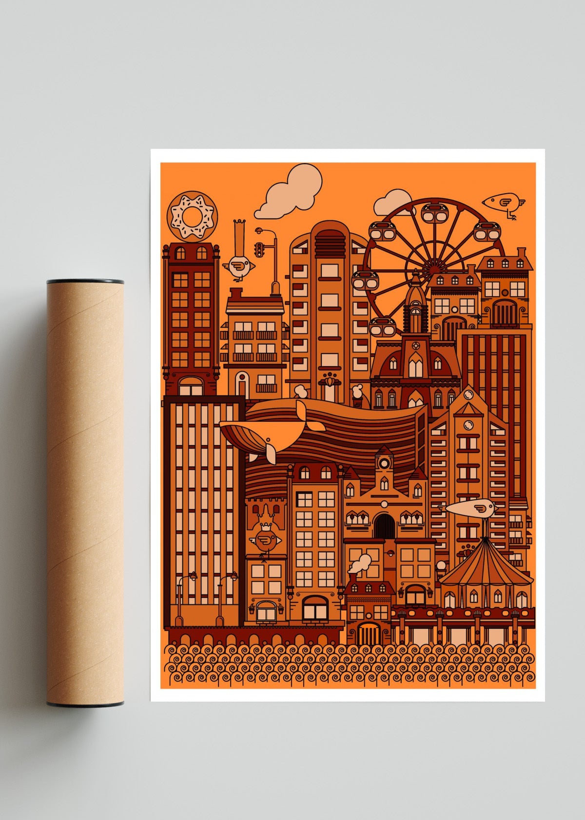 Ciudad ilustrada - Retrato solo print