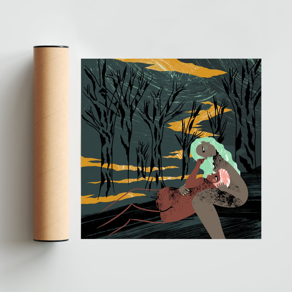 Cita en el bosque. - Cuadrado solo print