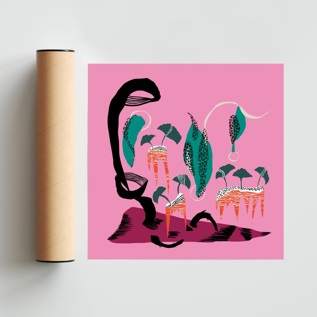 Paisaje con Ginkos. - Cuadrado solo print