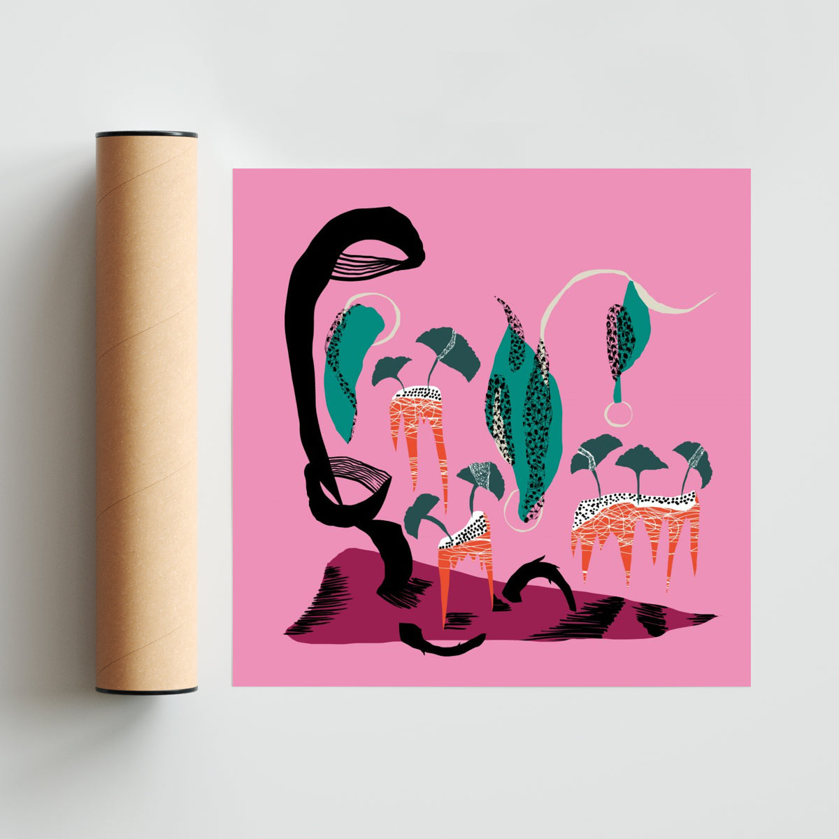 Paisaje con Ginkos. - Cuadrado solo print