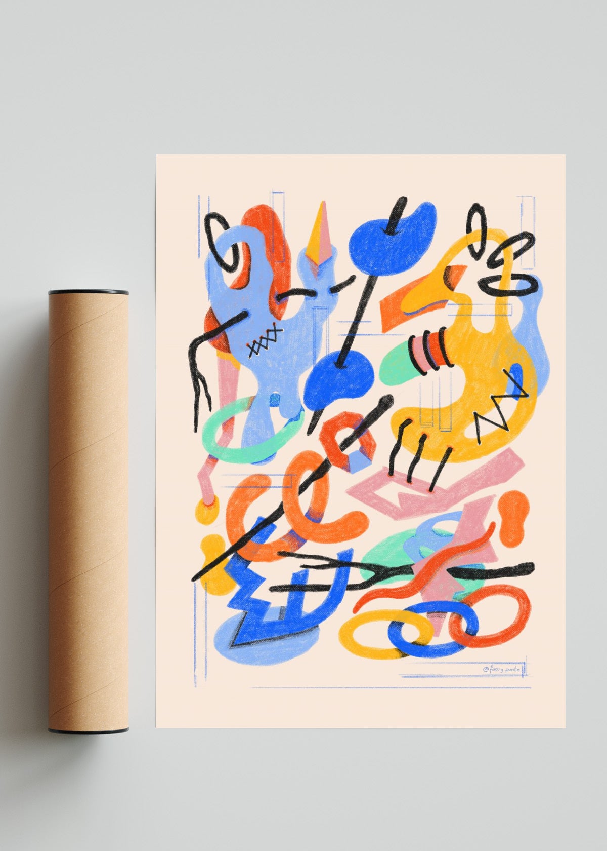 Asemic N3 - Retrato solo print