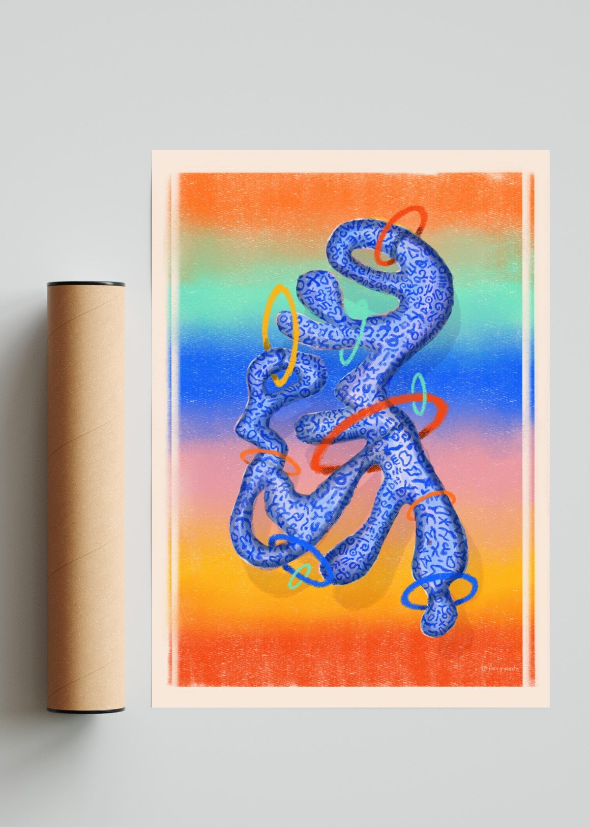 Asemic N 9 - Retrato solo print
