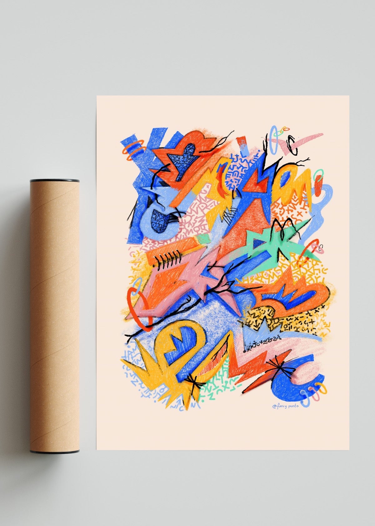 Asemic N10 - Retrato solo print