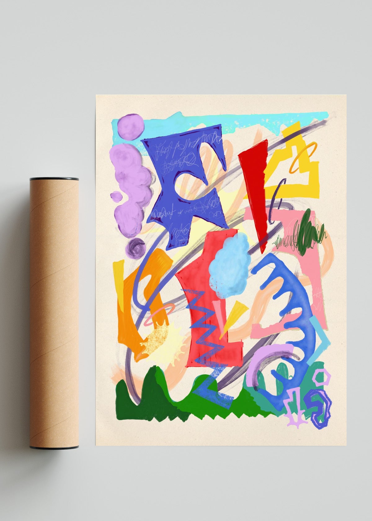 Asemic BHS 01B 2025 - Retrato solo print