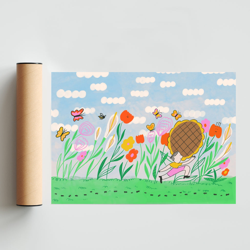 Descanso entre flores - Paisaje Solo print
