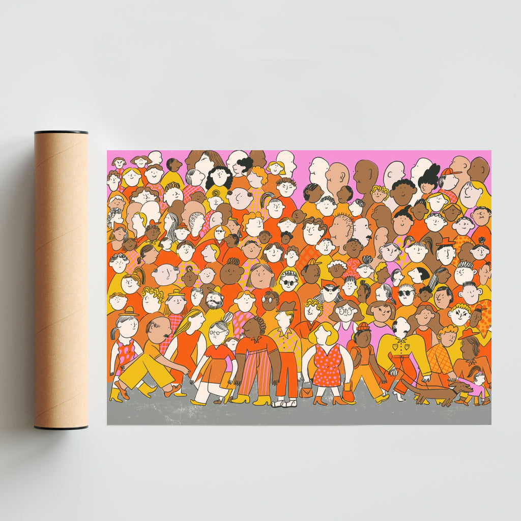Perdida en la multitud horizontal - Paisaje Solo print