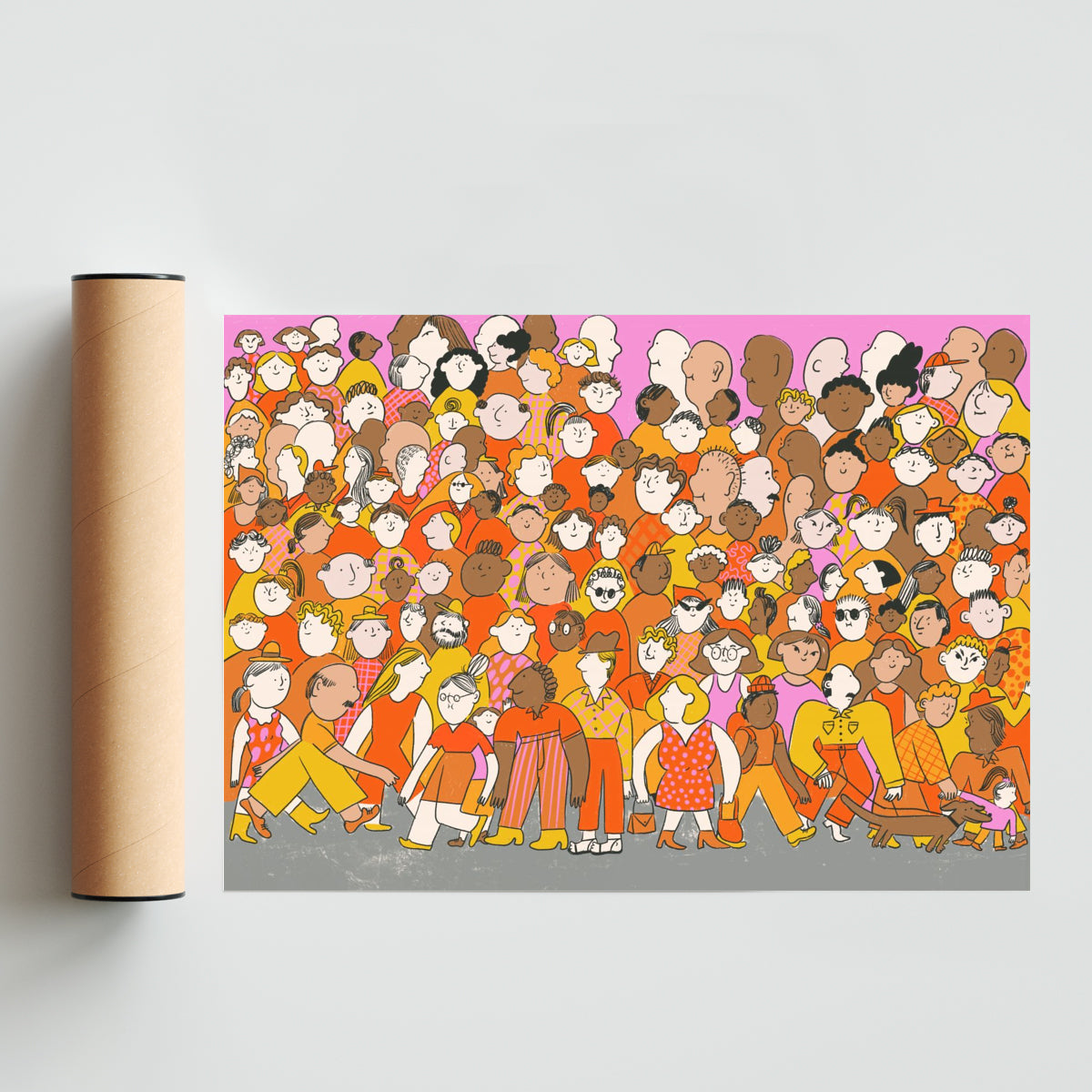 Perdida en la multitud horizontal - Paisaje Solo print