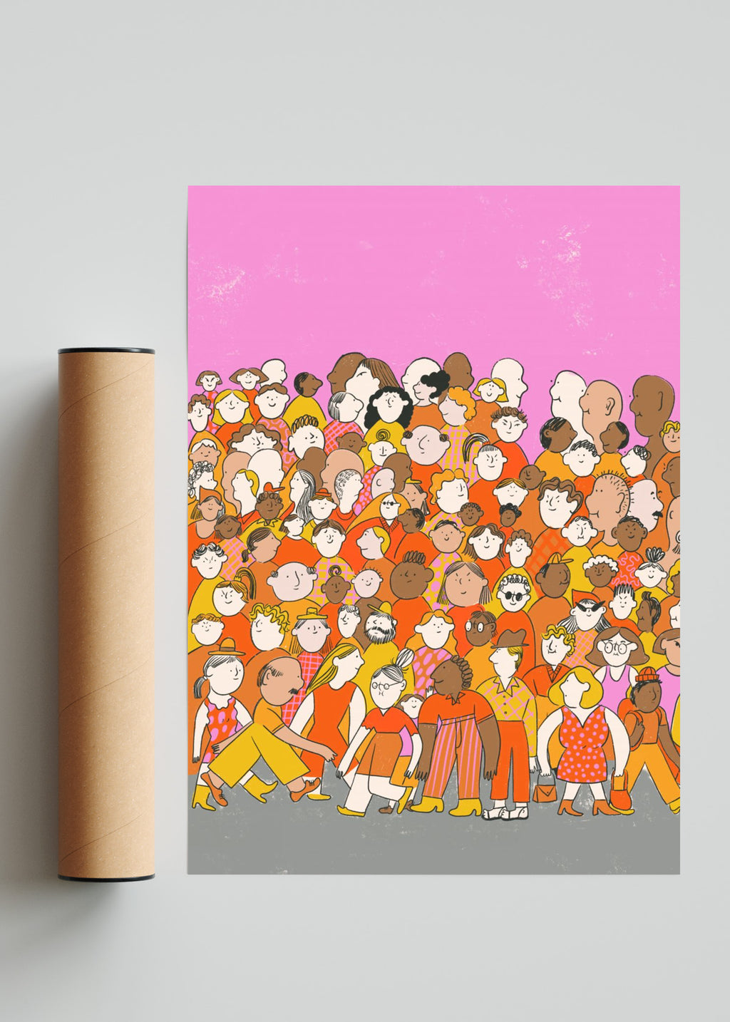 Perdida en la multitud vertical - Retrato solo print