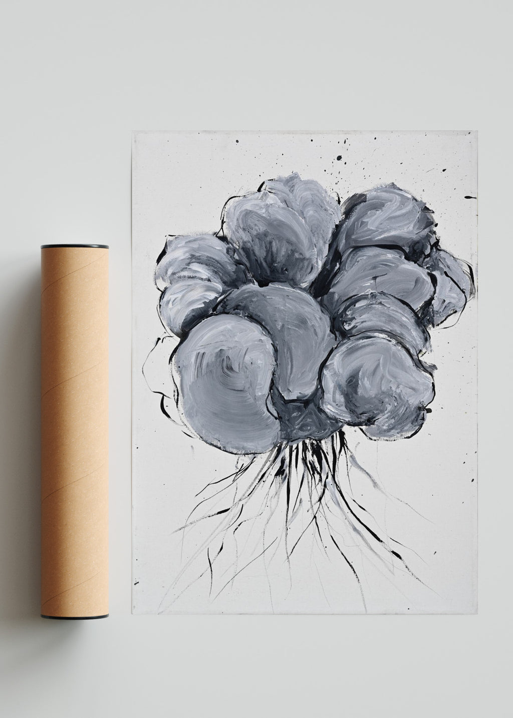 Flores grises III - Retrato solo print