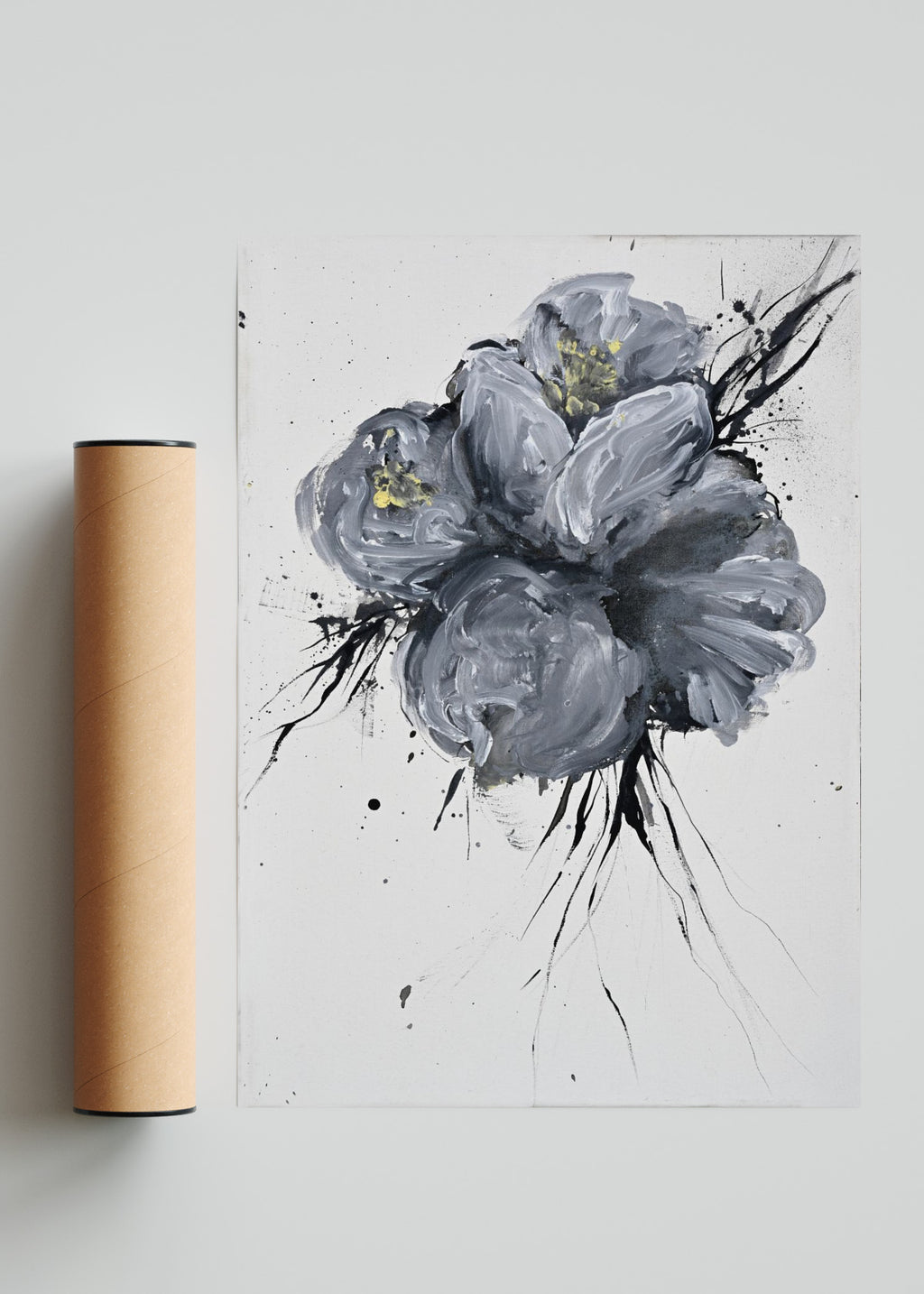 Flores grises II - Retrato solo print