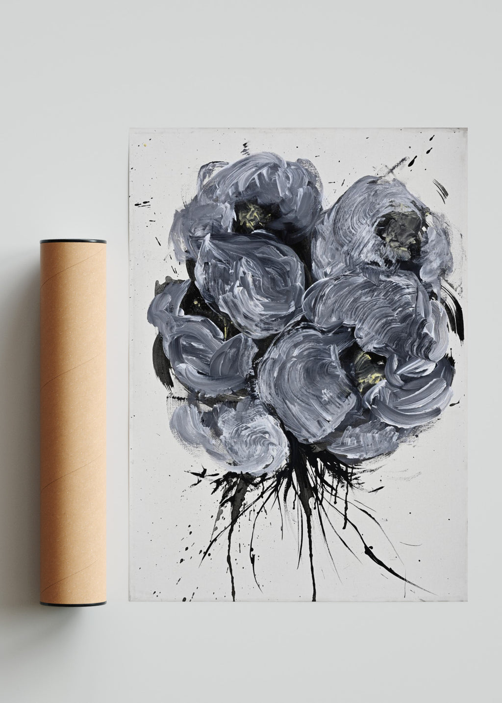 Flores grises I - Retrato solo print