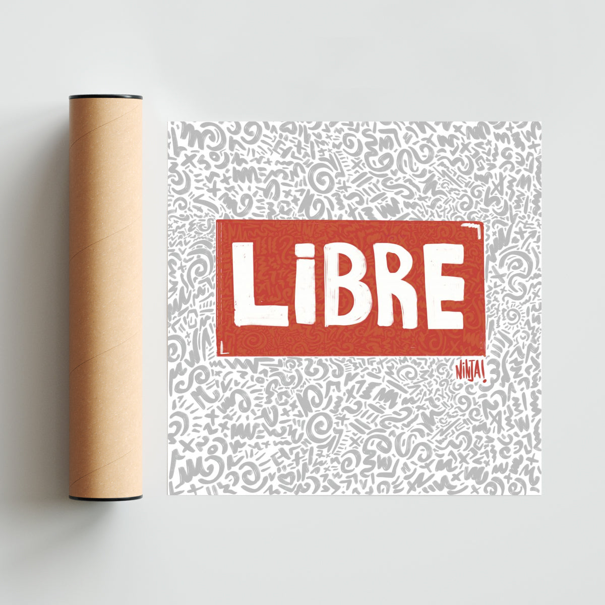 FREE LOVE 001 - Cuadrado solo print