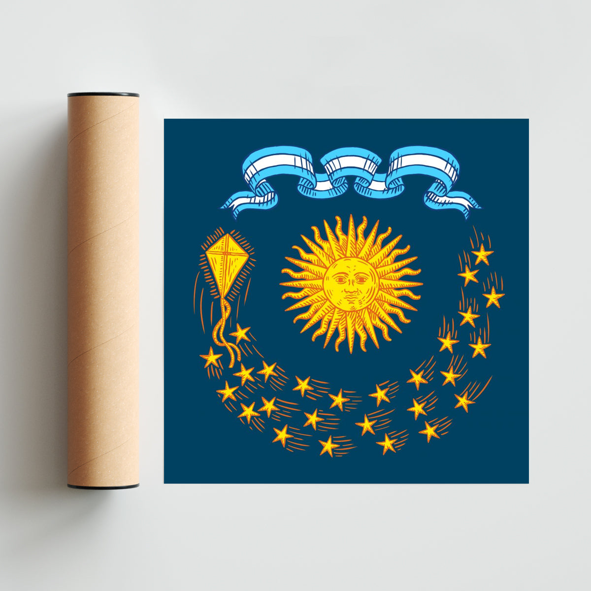 Barrilete cósmico guiando las estrellas - Cuadrado solo print
