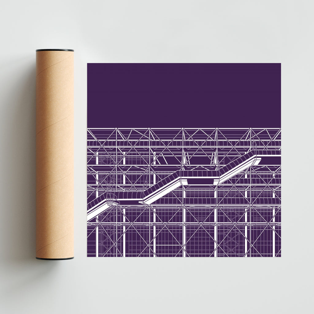 CENTRO POMPIDOU - Cuadrado solo print