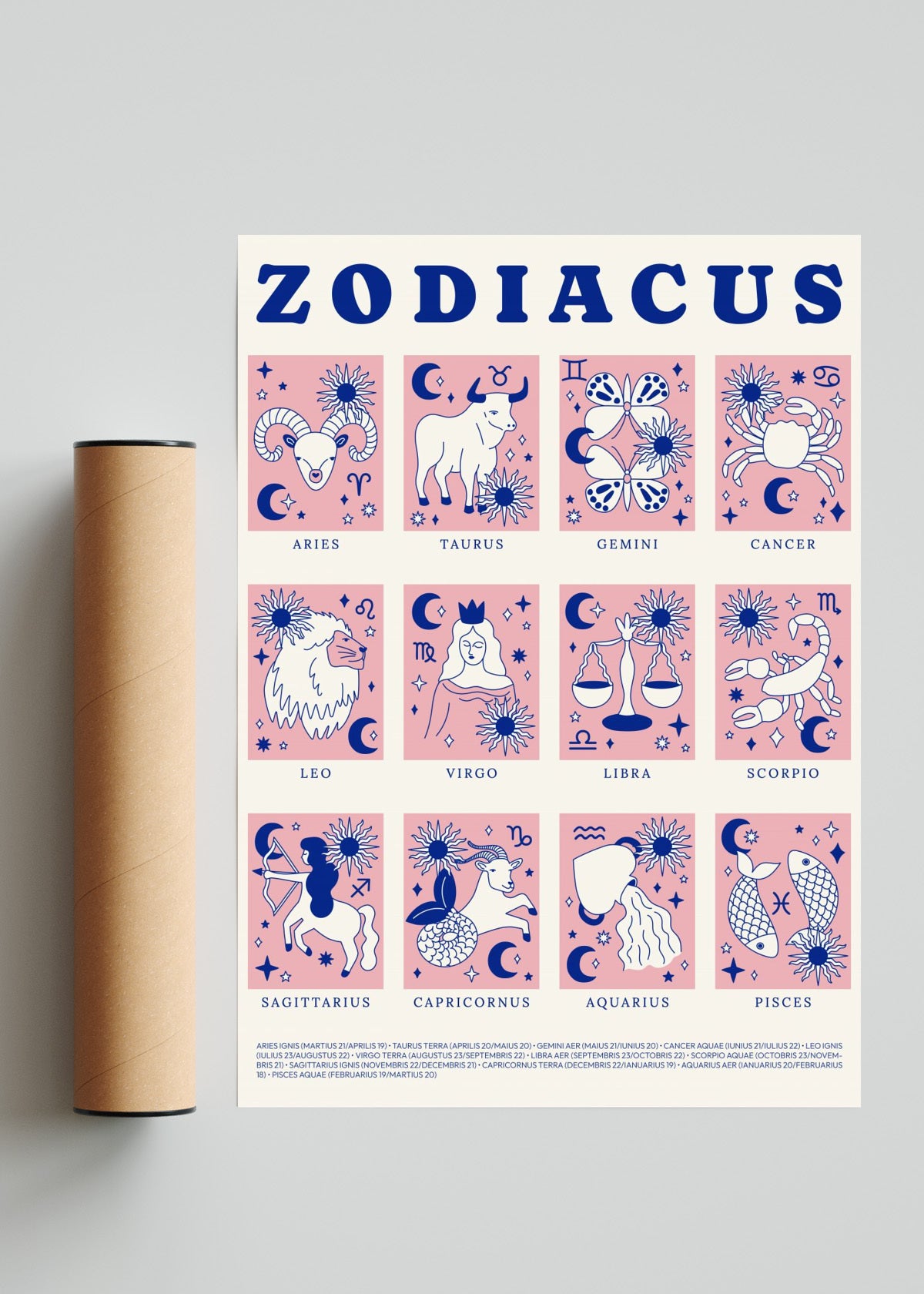 ZODIACUS BLUE II - Retrato solo print
