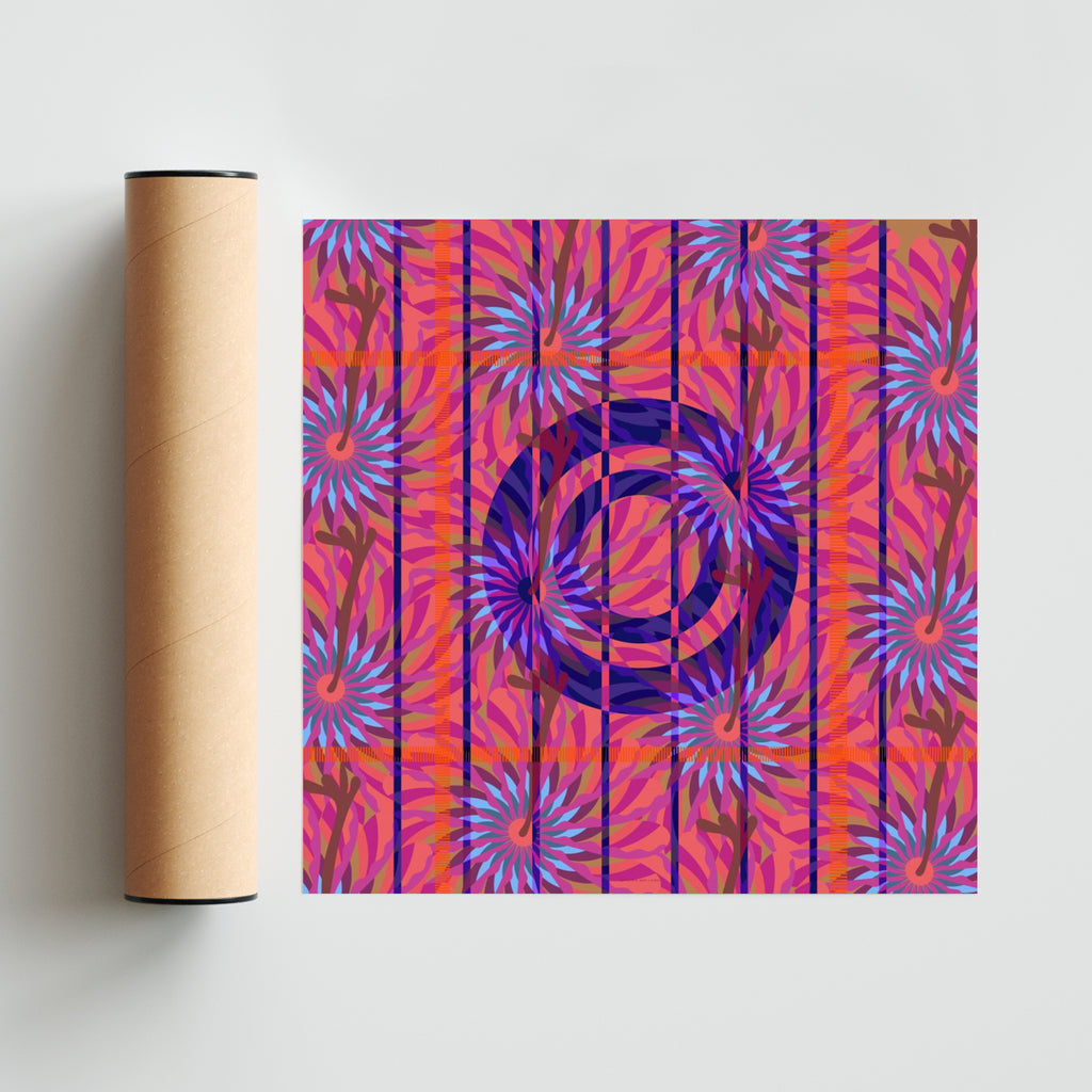 Abstract Flower - Cuadrado solo print