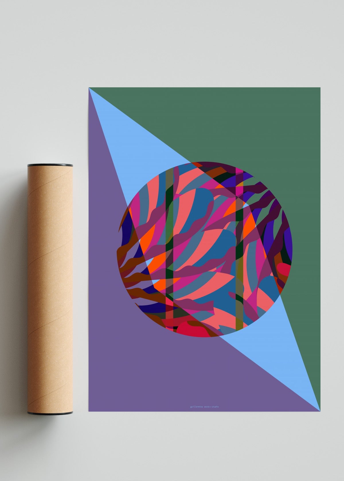 Abstract Round Retro - Retrato solo print